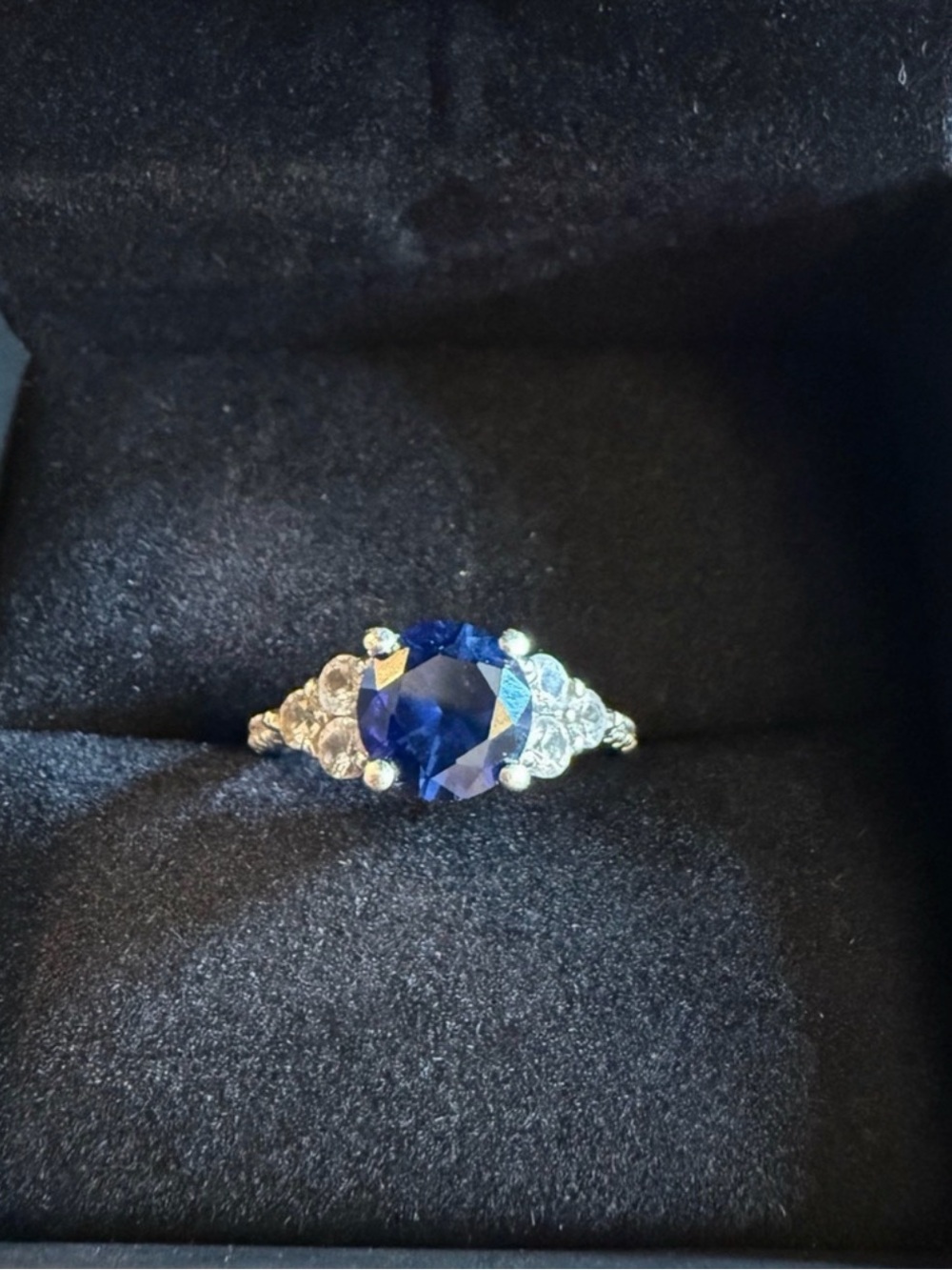 KEEPSAKE the Label Blue and Silver Three-Stone Ring